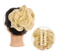 Messy Bun Postiche à chignon, postiche queue de cheval, chouchou à griffes, postiche de chignon désordonné, cheveux synthétiques ondulés bouclés, extensions de chignon