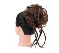 Messy Bun Postiche de chignon désordonné, extensions de cheveux synthétiques longs et bouclés pour queue de cheval avec bandeau élastique pour femme