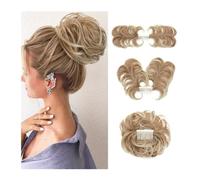 Messy Bun Postiche synthétique pour chignon désordonné, peigne latéral, chignon à clipser, naturel, droit, polyvalent, styles réglables, postiche pour femme (couleur : 27T