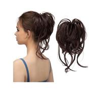 Messy Bun Postiches de cheveux synthétiques désordonnés, postiches élastiques, chouchou bouclés, marron noir, chignon quotidien, chignon, chignon, chignon, chignon, cheveux synthétiques naturels pour