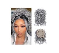 Messy Bun Short Curly Ponytail Extension Elastic Drawstring Loose Synthetic Hair Bun Pieces for Women Look élégant chic(Silver Grey)