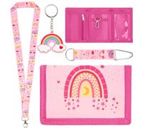 MestectPET Sac de poitrine pour enfants, portefeuille triple plié pour garçons et filles, portefeuille pour enfants avec porte-clés et 2 cordons, portefeuille pour l'école, les voyages (dinosaures