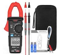 MESTEK Pince Ampèremétrique Numérique AC/DC, 600A Multimètre Automatique T-RMS 6000counts, Voltmètre Amperemetre Mesure Courant Tension Résistance Température Diode Continuité Hz Capacité NCV