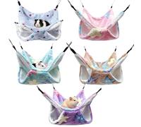 Mestive Lot de 5 hamacs pour cochons d'Inde, rats, hamacs à double couche, lits suspendus pour petits animaux, tunnel suspendu, cage pour furets, glisseurs, rats, petits animaux