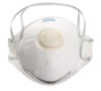 MESTO 2110G Masque de protection respiratoire (filtre anti-particules ; matériau filtrant ; flexible ; protection respiratoire ; prévient avec valve d'expiration), blanc