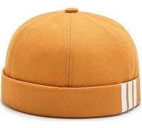MESU Hommes Borderless Docker Cap Sailor Vintage Bonnet Skullcap A Jaune