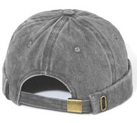 MESU Hommes Docker Cap Boundless Cap Worker Sailor Hat Bouclé Vintage Bonnet Gris