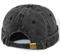 MESU Hommes Docker Cap Boundless Cap Worker Sailor Hat Bouclé Vintage Bonnet Noir