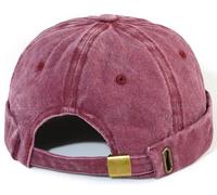MESU Hommes Docker Cap Boundless Cap Worker Sailor Hat Bouclé Vintage Bonnet Vin Rouge
