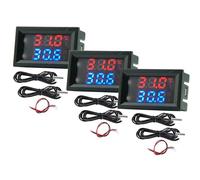 Mesure 4 à 30 V - Alimentation directe - Rouge + bleu - Thermomètre numérique à double affichage avec capteur de température en métal étanche (3)