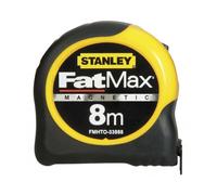 Stanley Fmht0-33868 Mètre Ruban Magnétique Gamme FatMax - Ruban Large - Revêtement Blade Armor Thermoplastique Et Mylar Anti Abrasion Et Anticorrosion - Position Zéro Réel - Boiter Bi Matière 8 m x 32 mm Jaune/Noir