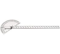 Mesure de l'angle du menuisier Rapporteur d'angle en demi-cercle en acier inoxydable, règle, jauge