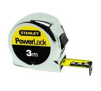 Stanley Mètre ruban 0-33-522 – 3 m compact, blocage, mYLAR, Classe II, crochet 3 rivets