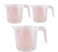 Mesurer des tasses, 3 pcs de tasse à mesurer, des tasses en plastique transparent avec une tasse empilable avec une poignée pour la peinture mélangée, la résine, l'époxy, les outils de cuisine