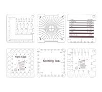 Mesureur De Crochet - Règle À Tricoter 6 Pièces | Ensemble D'accessoires De Tricot Et De | Jauge À Aiguille En Acrylique Transparent, Règle Pratique Pour Les Loisirs, Le Travail Manuel, La Mai