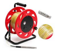 Mesureur de Niveau d’Eau à Ruban Acier 30-300 m, Mesure Niveau Eau Puits, Enrouleur ABS, Support en Acier, Ruban Jaune Lisible, Signal Sonore et Voyant pour Puits, Forages et Piézomètres Red-30m