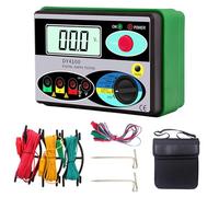 Mesureur De Résistance De Terre, Rappel De Pile Faible 0-2000 Ω Mégohmmètre Ohm Real Multimètre Testeur De Sol Avec Cordons De Test Barres De Terre Et Sac De Rangement