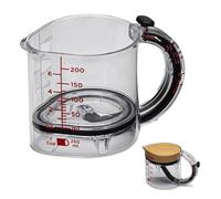 Mesureur doseur 4 en 1 ajustable, doseur à liquide à poussoir, base d’étanchéité type grattoir, résistant à la chaleur, lavable au lave-vaisselle, pour la cuisine, la pâtisserie et,1pc