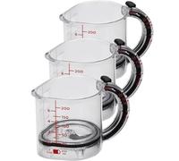 Mesureur doseur 4 en 1 ajustable, doseur à liquide à poussoir, base d’étanchéité type grattoir, résistant à la chaleur, lavable au lave-vaisselle, pour la cuisine, la pâtisserie et,3pcs