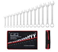 Mesybveo 14 Pièces Clé Plate à Cliquet, 8-24 mm Jeu de Clé Plate Mixtes en Acier au Chrome Vanadium, Trousse Enroulable Bricolaget, Clef a Cliquet Polygonales pour la Fixation et le Démontage