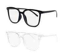 Mesybveo 2 Paireslunettes Anti Lumiere Bleue, Lunettes D'ordinateur Anti-Fatigue, Lunette de Lecture con Monture Large, Lunette de Repos, Léger et Portable, Lunettes Lumiere Bleue pour Homme Femme