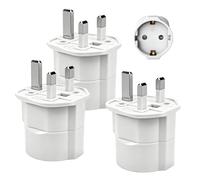 Mesybveo 3 Pièces Adaptateur Prise Anglaise, Adaptateur UK, Adaptateur Type G, Adaptateur de Voyage France vers UK, Prise Type G pour Angleterre, Écosse, Irlande, Dubaï, Maldives, Blanc
