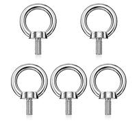 Mesybveo 5 Pièces M8 Boulon à Œil - Anneau de Levage en Acier Inoxydable 304 - Vis à Filetage Mâle, Forme de Bague Marin - Solide et Robuste pour Fixer et Suspendre