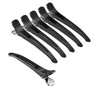 Mesybveo 6 Pièces Pince Crocodile Cheveux, Pinces à Cheveux Antidérapantes, Pinces à bec de Canard Clips, Pince Coiffeur de Plastique, pour le Maquillage et la Coiffure des Femmes(Noir)