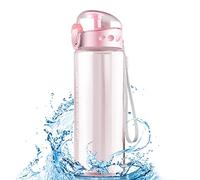 Mesybveo Bouteille d'eau, 780ml Gourde Sport, Bouteille d'eau sans BPA, Anti-Fuite Bouteille Une Seule Pression pour Ouvrir, pour Sports, Salle de Sport, Cyclisme, l'école, Bureau, Camping(Rose)