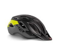 MET Crossover Casque de vélo, Noir Safety Yellow, M