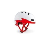 MET m3hm110s0bi1 Casque Unisexe Adulte, Blanc/Rouge, S