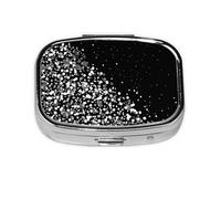 Meta Pilulier à 2 compartiments avec imprimé paillettes Noir/blanc