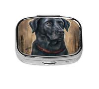 Meta Pilulier labrador noir à 2 compartiments Organiseur portable