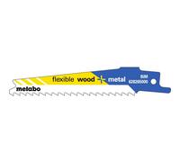 Metabo 5 lames de scie sabre " flexible wood + metal " 100 x 0,9 mmBiM4 mm/ 6 TPI"