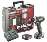 metabo 601036870 - Taladro atornillador a bateria 12V / 2x 2,0 Ah Li-Ion PowerMaxx BS 12 Mobile Workshop con maletín