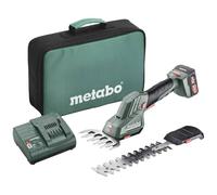 METABO 601608500 - Tijera cortasetos/cortacésped a batería 12V 2,0 Ah Li-Ion PowerMaxx SGS 12 Q con maletín, Bleu