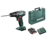Metabo 602207550 BS18 Perceuse visseuse + 2 batteries 18V 1,5Ah Li-ion + coffret de transport