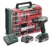Metabo Perceuse-visseuse sans fil BS18 18V – 2x 2,0 Ah, chargeur et coffret d'accessoires