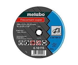 METABO 616115000 - Disco de tronzar para amoladora angular Flexiamant Super A36-T Metal plano Ø 230 x 2,5 x 22,22 mm