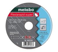 METABO 616226000 - Disco de tronzar para amoladora angular Flexiarapid Super A46-U-BF Inox HidroResist. plano Ø 180 x 1,6 x 22,22 mm (Envase de 25 Ud)
