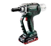 metabo 619002800 Riveteuse à Batterie 18V / 2X LiHD 4,0 Ah Li-ION NP 18 LTX BL 5.0 Avec étui MetaLoc, Couleur