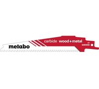 Metabo Lame de scie sabre « carbide wood + metal » 150 x 1,25 mm, CT, 3-4mm/6-8TPI (626559000) Quantité:1