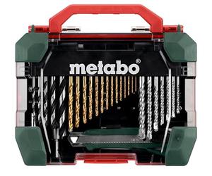 Metabo - 626707000 - Set d'accessoires - 55 pièces dans un coffret | Boîte robuste avec foret à pierre, forets à bois, embouts S2 ouille, porte-embouts, fraiseur et couteau à papier