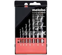 Metabo 627186000 7 pièces Foret universel métal, Pierre, Béton, bois, Brique 3 mm, 4 mm, 5 mm, 6 mm, 7 mm, 8 mm, 10 mm
