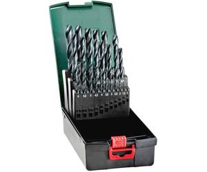 Metabo 627667000 Jeu de forets pour le métal 25 pièces 1 mm, 1.5 mm, 2 mm, 2.5 mm, 3 mm, 3.5 mm, 4 mm, 4.5 mm, 5 mm, 5.5 mm, 6 mm