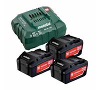 Metabo Set de base 3x bloc batterie Li-Power 18 V 4,0 Ah CAS Li-Ion + chargeur ASC 55 ( 685049000 )
