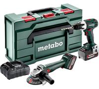 Metabo Accu Combo Set 2.4.1 18V - perceuse, meuleuse d'angle, 2 batteries 18V 4.0 Ah et chargeur dans la boîte