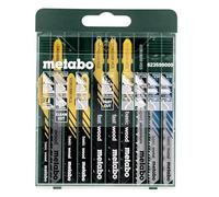 metabo Assortiment de Lames de Scie Sauteuse, Set 10 Pièces Bois et Métal | Compatible avec scie sauteuse, idéal pour plastique et métaux non ferreux, accessoires robustes, modèle 623599000
