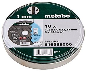 Metabo - Boite métal de 10 Disques à tronçonner - Acier inoxydable - 125 x 1 mm (Import Allemagne)