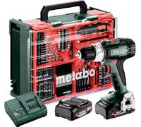 Metabo BS 614051710 - Set de Perceuse sans fil de 18 L, incl. batterie et coffret de plastique (2 batteries LiPOWER de 18 V 2 Ah, diamètre de la mèche 13 mm/36 mm, poids 1,6 kg)